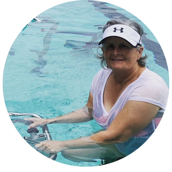 Woman with arthritis exercising in the pool